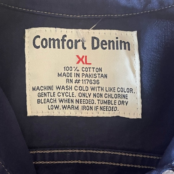 Comfort Denim Kids XL Blue Jean Jacket Youth Size 16 NWT Plaid Patch Detail - Picture 3 of 6